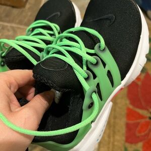 Nike Kids Black Sneakers with Neon Green Accents